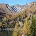 Spaetherbstlich ist der Lago Luzzone. Hinten Val Cavalasca. 