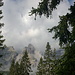 Blick zu den Sextner Dolomiten, leider verschwinden die Wolken den ganzen Tag nie ganz.