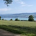 schöner Blick auf den Zürichsee; einzig die Starkstromleitung wirkt hier störend ...