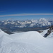 Ausblick nach Westen von der Ludwigshöhe 4341 m<br />Im Vordergrung der Firngrat zum Gipfel
