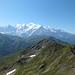 Le Mont Blanc depuis le sommet de la Noire. Devant le Mont Blanc, l'Aiguillette des Houches