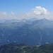 Die Berge des Wormser Höhenweges, rechts der Maderer, dahinter Lobspitze, Eisentaler Spitzen und Pflunspitzen