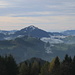 Hundwiler Höhi, davor Gerenberg oberhalb Schlatt (AI), rechts Tweralpspitz, Chrüzegg, Schnebelhorn