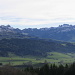 östlicher Alpstein: Fänerenspitz, Kamor, Hoher Kasten, Stauberen, Alp Sigel. Im Vordergrund links: Hebrig (östlich von Gais)