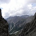 Der Hauptgrat des Lienzer Dolomiten mit Eisenschuss(2615m) und Weittalspitze(2539m) im Vordergrund, Kreuzkofel(2694m) und Spitzkofel(2717m) im Hintergrund.