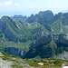 Blick zur mittleren Alpsteinkette (in der Mitte Hundstein und Freiheit).