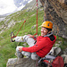 Selbstaufstieg-Übungen an einem nahen Felsen bei der Boval-Hütte / Lisbeth zeigt's gekonnt!