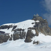 Das Jungfraujoch (eigentlich ganz links) mit dem Sphinx-Observatorium