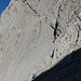 Breitseite des Altmannes und Jacky im Aufstieg über das Geröllfeld