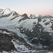 Oberer Grindelwaldgletscher mit Lauteraarhorn bis Mättenberg am Morgen in der Früh