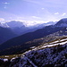 Vista verso Wergenstein e sullo sfondo la Val Ferrera