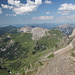 Gipfel Schwarzhorn (Hinter Grauspitz) - Teilpanorama 2/6. Ausblick in etwa nördliche/nordöstliche Richtung. Links geht der Blick u. a. ins Valünatal hinunter.