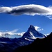 Das Matterhorn versteckte sich zwischendurch immer wieder schüchtern hinter Wolken, die aber zwischendurch immer den Blick freigaben.