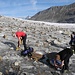 Letztes Mal Steigeisen anziehen um über den Gletscher zu kommen