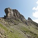 Im Abstieg: Standort Schulter auf dem Südwestgrat (ca. 2600m) - Rückblick zum Zallershore