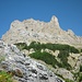 die Aiguillette du Lauzet; der Klettersteig verläuft einmal quer durch die gesamte Wand
