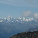 Panorama gen Süden, rechts bei der Wolke müsste der Piz Bernina sein, in der Mitte der Piz Palü