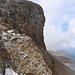 Links im Bild das letzte steile Stück der Route beim Abstieg des Chlitalerfirns auf den Firnboden