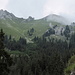 Aggenstein und Bad Kissinger Hütte vom Abstieg durch das Seebachtal aus gesehen
