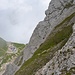 Blick hinunter in die Fliswand (Rotsteinpass->Altmannsattel)