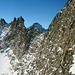 Der Dawinkopf (2968m) taucht über die Bockkarspitzen auf.