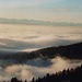 Aussicht von der Belchenflue (1098,8m) über die Nebeldecke im Mittelland zu den Alpen.