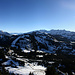 About 180 degree panorama from Raaberg (East). <br />In the center foreground Goggeien, Stock and Gulmen - on the center horizon Alpstein and Churfirsten 