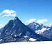 Matterhorn und rechts dahinter Dent Blanche mein Ziel in in ein paar Tagen.