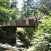 Staunende Touris auf der Brücke bei der Cascade