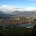 Blick vom Schanzenkamm auf Kiefersfelden, Wildbarren, Kranzhorn und Spitzstein