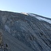 erstmals zeigt sich die Steilheit des Grates/Gletschers des Rinderhorns in der Falllinie