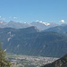 Vue sur le Mont Chemin et Martigny. Au fond, le Mont Blanc de Cheilon et la Ruinette