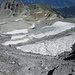 Blick vom Pizolsattel hinab auf den Gletscher