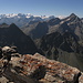 6) la catena del Bernina con il Pizzo Palù a sinistra,il Piz Morterasch e la vetta del Bernina con la Biancograd