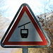 Beware of cable cars crossing 
