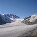 Blick Richtung Jungfraujoch von der Konkordiahütte