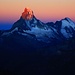 Zweiter Besteigungsversuch 17.-19.8.2012:<br /><br />Traumhaft erscheinen an diesem Morgen Matterhorn / Monte Cervono (4477,5m) und Dent d'Hérens (4171m).