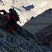Kletterpassage am finalen Gipfelaufbau