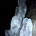 Eisstalagmiten in der Gauerblickhöhle - unerreichbar außer für Höhlenprofis.