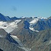 Zoom: Hintere Schwärze, Mutmalspitze und Similaun; dahinter Monte Vioz, Palon de la Mare und Monte Cevedale.