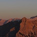 Dreitorspitzen, Alpspitze, Hochblassen, Zugspitze, Geierköpfe in den letzten Sonnenstrahlen