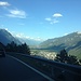 zurück in der Schweiz: Blick hinab ins Rhonetal auf Martigny