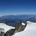 Ausblick auf der [peak3761 Parrotspitze] (4432m) gen Süden bis zum [tour7982 höchsten Berg Italiens].
