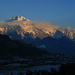 Back down in Plons, Sargans and the last sun rays on Falknis 