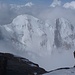 wenigstens ein kurzer Blick auf den Liskamm; ansonsten Nebel pur auf der Dufourspitze