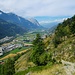 Beim Abstieg zur Stägeru Suon hat man hübsche Ausblicke aufs Rhônetal