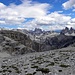 In Abstieg von Hochebenkofel, mit Sextner Dolomiten in voller Pracht!