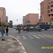 Gegensätze in Marrakesch - Kreuzung mit Eselsgespann und Lastwagen