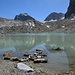 il lago di Tsanteleina, sullo sfondo il ghiacciaio omonimo, ormai distante