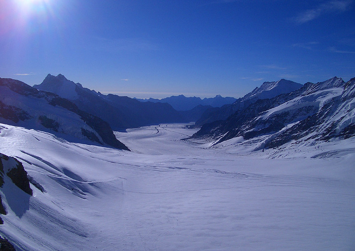 Der grösste Alpengletscher Aletschgletscher Fotos